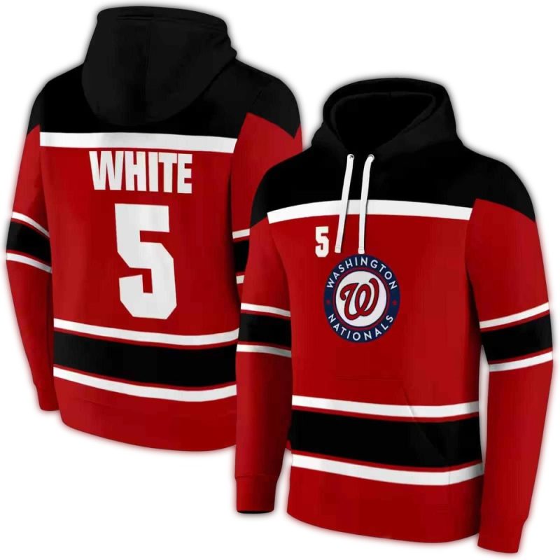 Personalized Washington Nationals Striped Pattern All over Print Hoodie 1