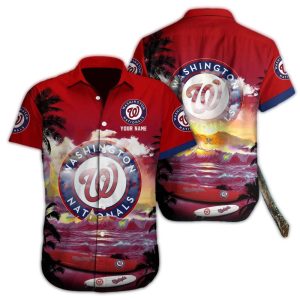Custom Washington Nationals Sunset Beach Hawaiian Shirt For Fans