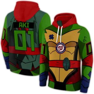 Custom Washington Nationals Superhero Armor All-Over Print Hoodie