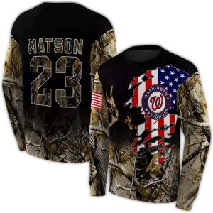 Custom Washington Nationals Tree Camo All-Over Print Sweatshirt