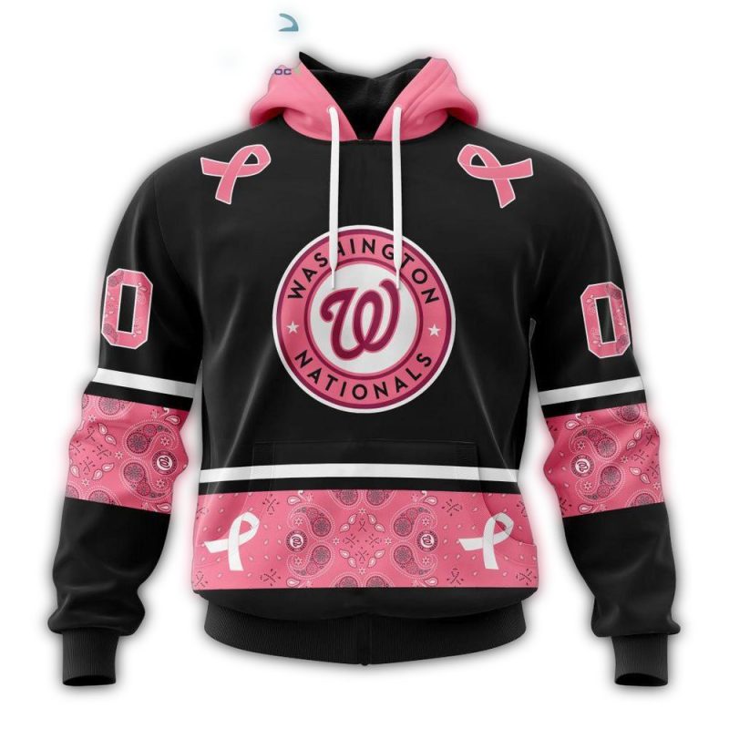 Personalized Washington Nationals We Wear Pink Breast Cancer All over Print Hoodie 1