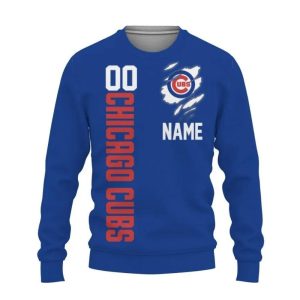 Personalized Name and Number Chicago Cubs In My Heart Ugly Sweater
