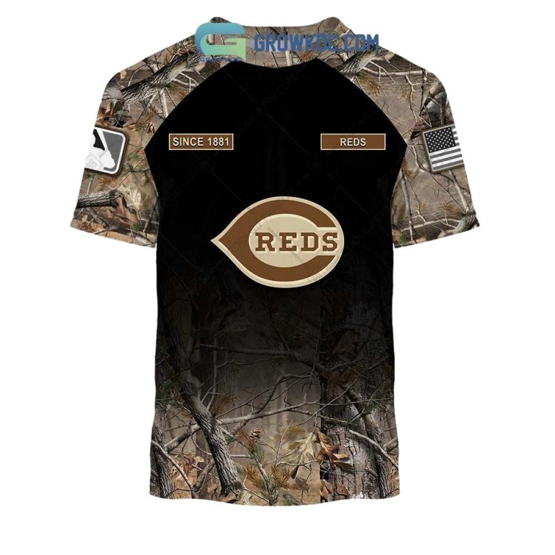 Custom Cincinnati Reds Camouflage All Over Print T-Shirt for Fans