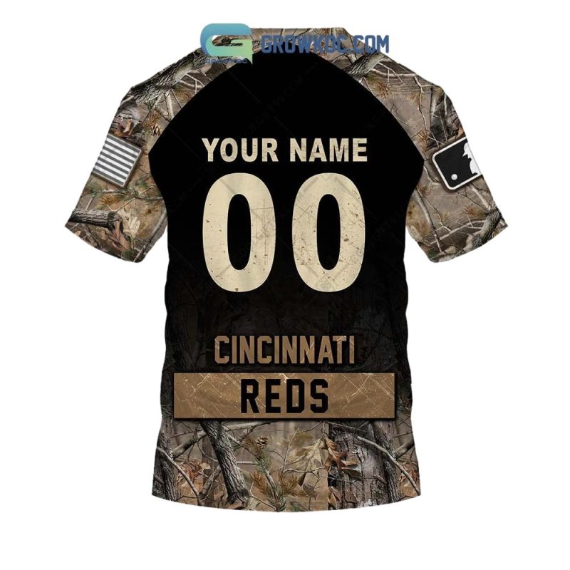 Custom Cincinnati Reds Camouflage All Over Print T-Shirt for Fans - Image 2