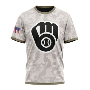Personalized Milwaukee Brewers Armed Forces Day All Over Print T-Shirt