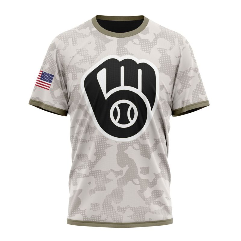 Personalized Milwaukee Brewers Armed Forces Day All Over Print T-Shirt