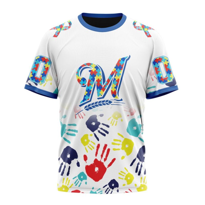 Personalized Milwaukee Brewers Autism Awareness All-Over Print T-Shirt