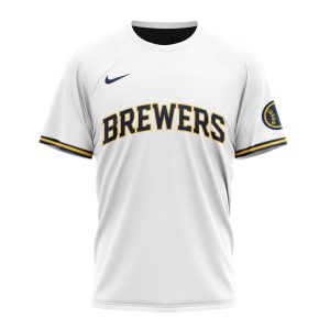 Personalized Milwaukee Brewers All-Over Print White T-Shirt for Fans