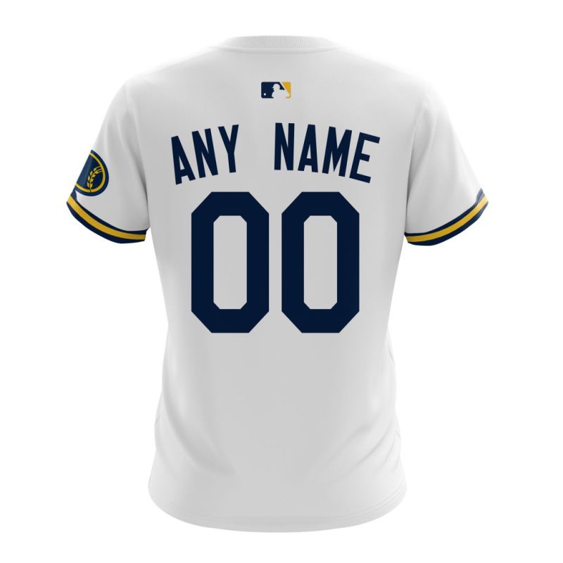 Personalized Milwaukee Brewers All-Over Print White T-Shirt for Fans - Image 2