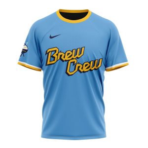 Custom Milwaukee Brewers Brew Crew All-Over Print T-Shirt for Fans