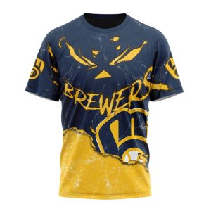 Personalized Milwaukee Brewers Jack-O'-Lantern Halloween T-Shirt