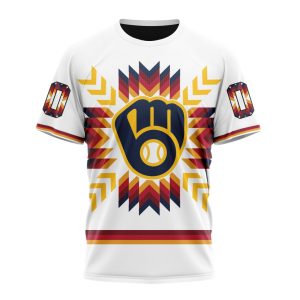 Personalized Milwaukee Brewers All Over Print T-Shirt with Custom Number