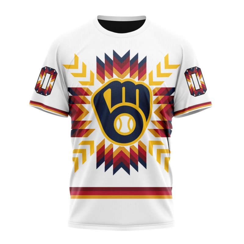 Personalized Milwaukee Brewers All Over Print T-Shirt with Custom Number