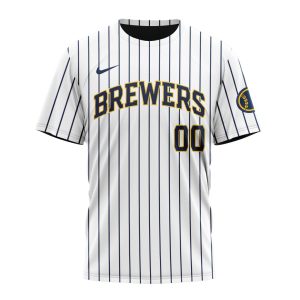 Personalized Milwaukee Brewers Stripes All Over Print T-Shirt for Fans