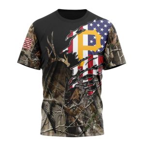 Personalized Name and Number Pittsburgh Pirates Camo Realtree Hunting All-Over Print T-Shirt