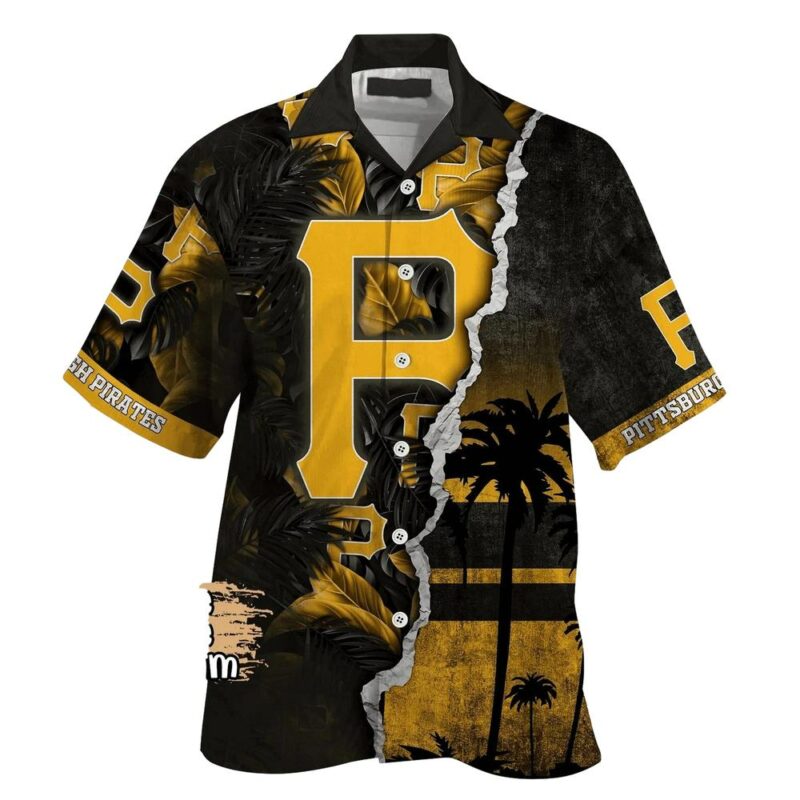 Personalized Pittsburgh Pirates Floral Aloha Shirt - Unisex Graphic Tee - Image 2