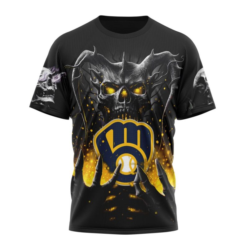 Personalized Skull Death Milwaukee Brewers All Over Print T-Shirt