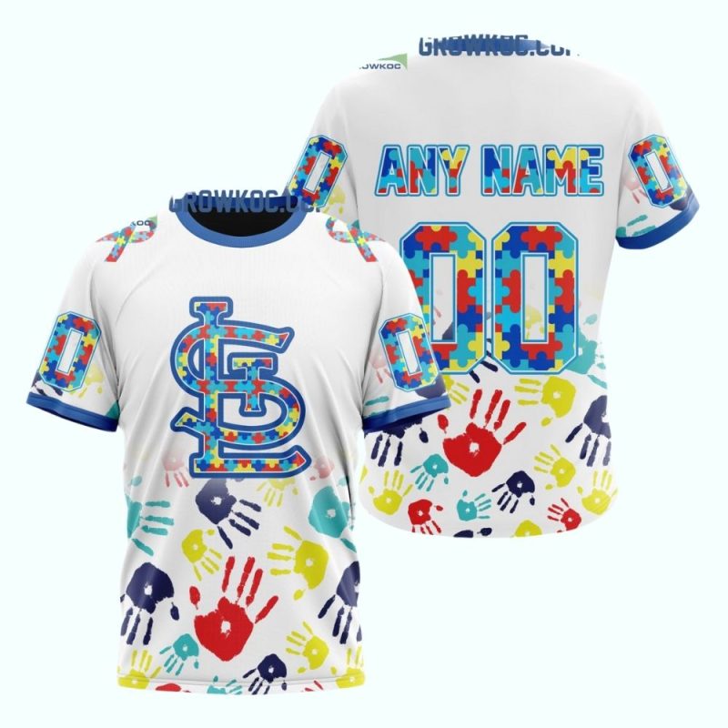 Personalized St Louis Cardinals Autism Awareness All-Over Print T-Shirt - Image 3