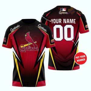 Custom St Louis Cardinals All-Over Print T-Shirt with Personalized Number