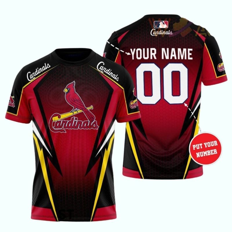 Custom St Louis Cardinals All-Over Print T-Shirt with Personalized Number
