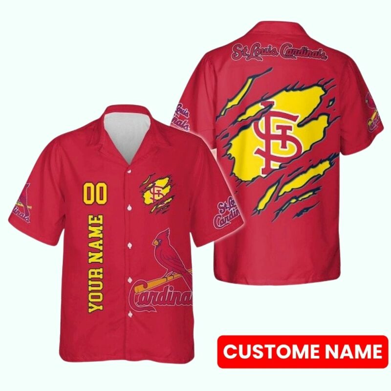 Personalized St Louis Cardinals Claw Sunset Graphic Hawaiian Shirt