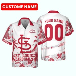 Personalized St Louis Cardinals Hawaiian Shirt with Coconut Flower Graphic