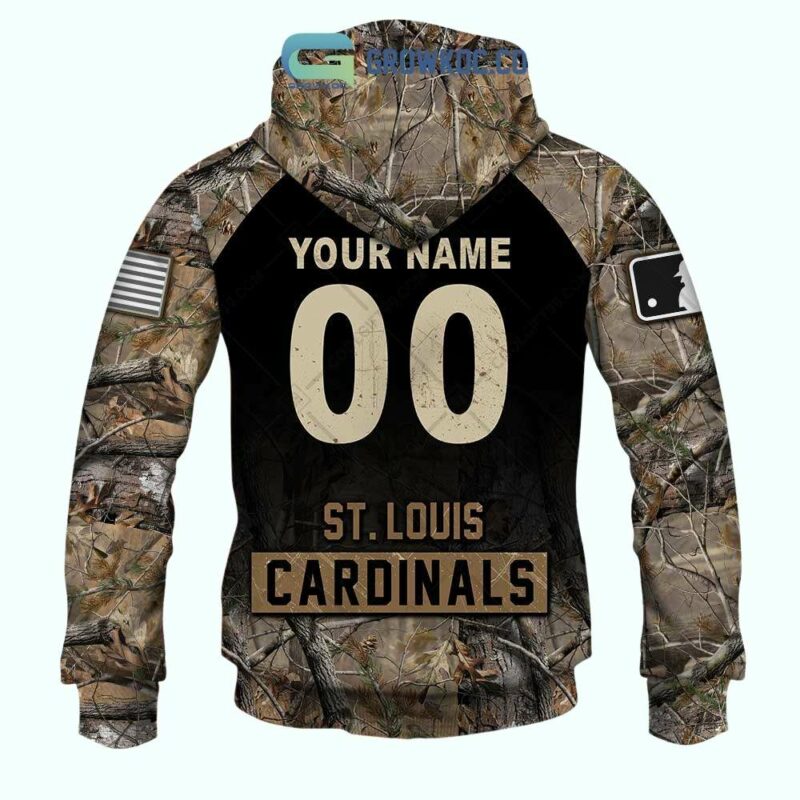 Personalized St Louis Cardinals Camo Graphic Hoodie – Unisex Hunting Sweatshirt - Image 4