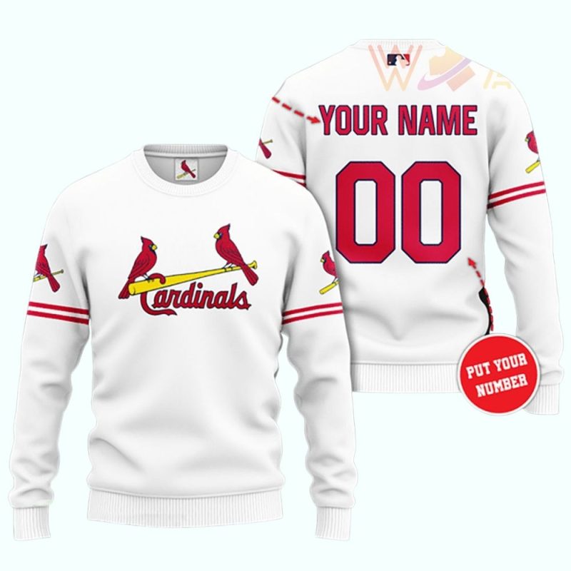Personalized Name and Number St Louis Cardinals Logo Ugly Sweater