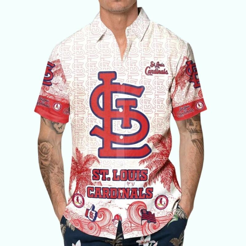 Personalized St Louis Cardinals Ocean Waves Hawaiian Shirt – Unisex Graphic Tee - Image 4