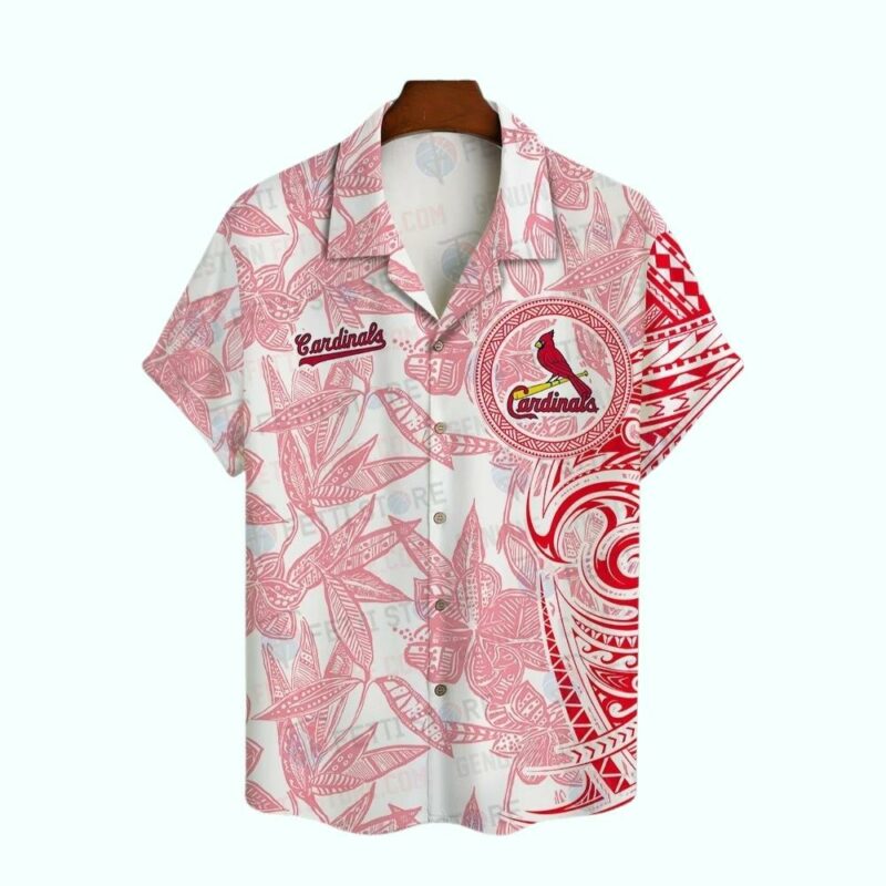 Personalized St Louis Cardinals Tribal Bloom Hawaiian Shirt – Unisex Graphic Tee - Image 2
