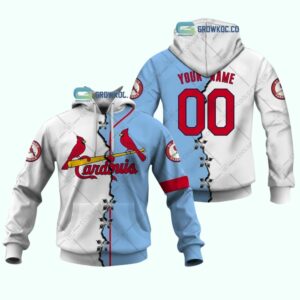 Custom St Louis Cardinals White & Blue Graphic Unisex Hoodie – Personalized Gift