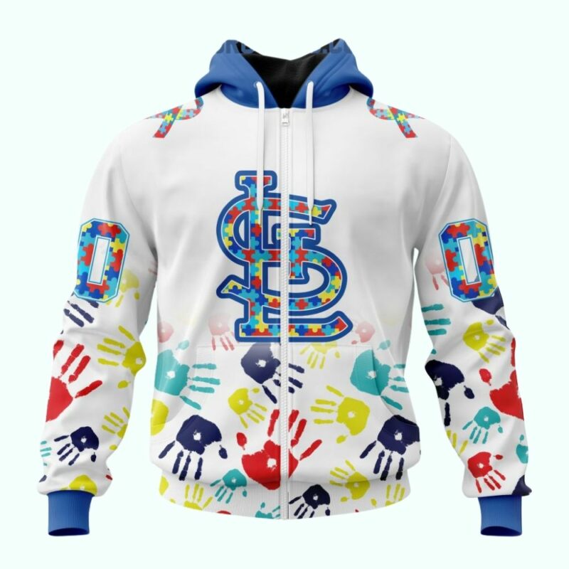 St. Louis Cardinals Autism Awareness Graphic Hoodie – Personalized Unisex Sweatshirt - Image 3