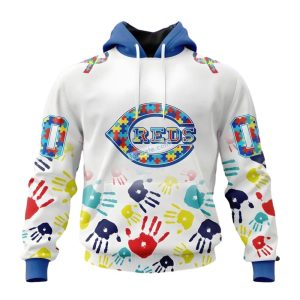Personalized Name And Number Autism Awareness Cincinnati Reds All Over Print Hoodie