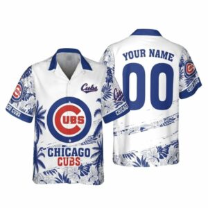Personalized and number chicago cubs floral tropical hawaiian shirt 1.jpg