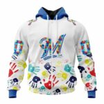Personalized and number milwaukee brewers autism awareness hand 3d hoodie 2.jpg