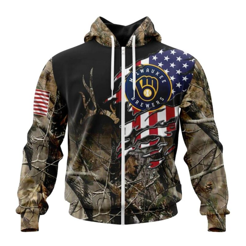 Personalized and number milwaukee brewers camo realtree hunting 3d hoodie 2.jpg