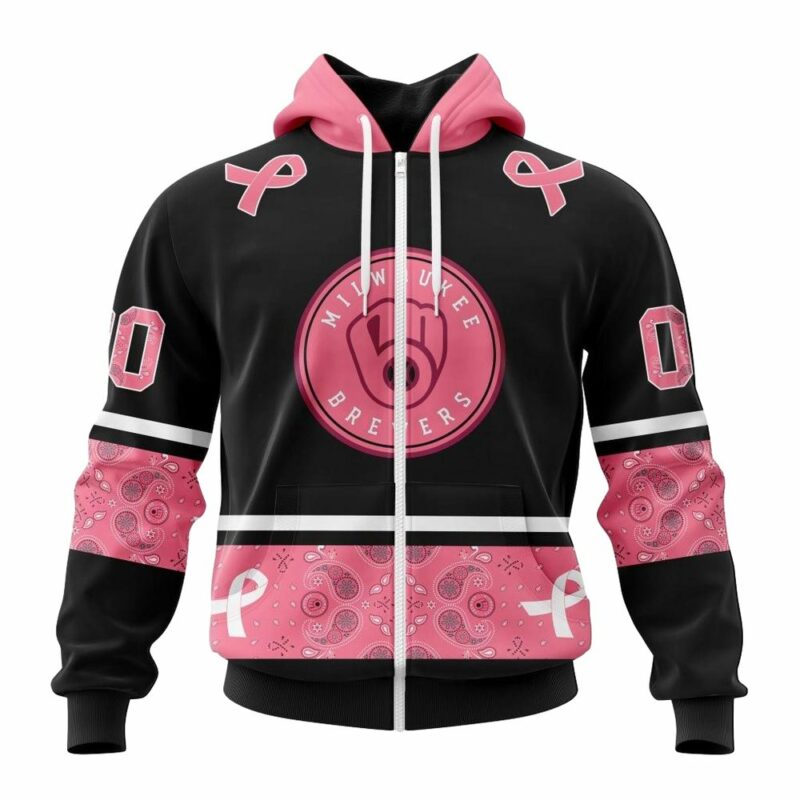 Personalized and number milwaukee brewers in october we wear pink breast cancer 3d hoodie 1.jpg