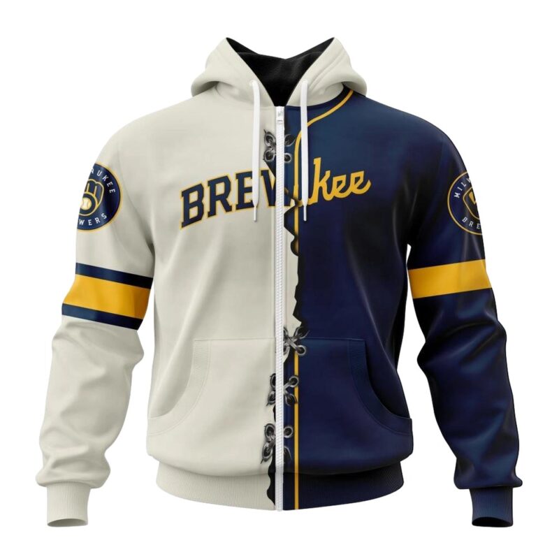 Personalized and number milwaukee brewers navy and white 3d hoodie 2.jpg