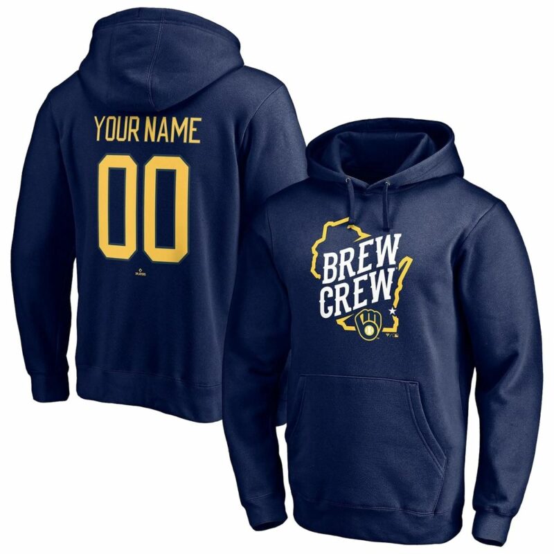 Personalized and number milwaukee brewers navy logo 3d hoodie 1.jpg