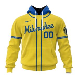Personalized and number milwaukee brewers yellow 3d hoodie 1.jpg
