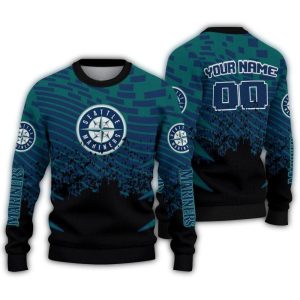 Personalized Seattle Mariners Pixel Flow Sweater For Fans