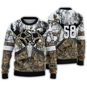 Personalized Hicago White Sox Deer Antlers Ugly Sweater