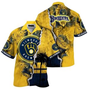 Personalized milwaukee brewers coconut leaf vacation summer tropical hawaiian shirt 1.jpg