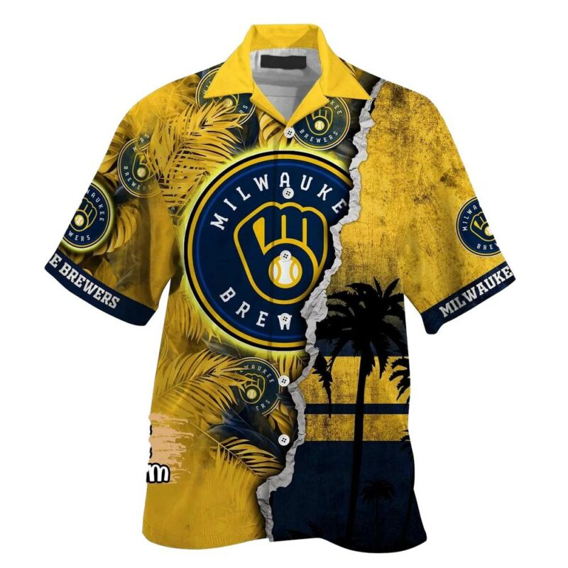 Personalized milwaukee brewers coconut leaf vacation summer tropical hawaiian shirt 2.jpg