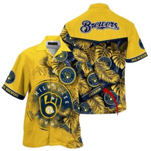 Personalized milwaukee brewers floral tropical hawaiian shirt 1.jpg
