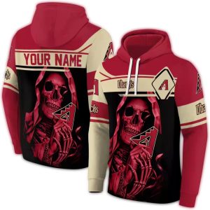 Personalized Rizona Diamondbacks Grim Reaper All Over Print Hoodie