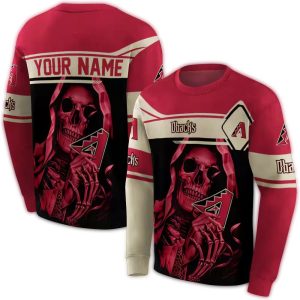 Personalized Rizona Diamondbacks Grim Reaper All Over Print Sweatshirt