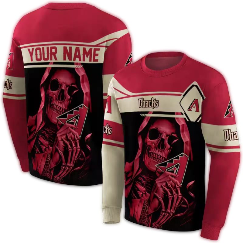 Personalized rizona Diamondbacks Grim Reaper AOP Sweatshirt 1