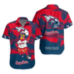 Personalized Vintage Hawaiian Shirt With Cleveland Guardians Mascot Design