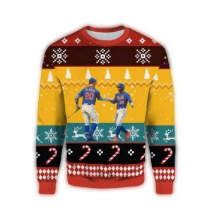 Pete Alonso & Francisco Lindor New York Mets Holiday Sweatshirt